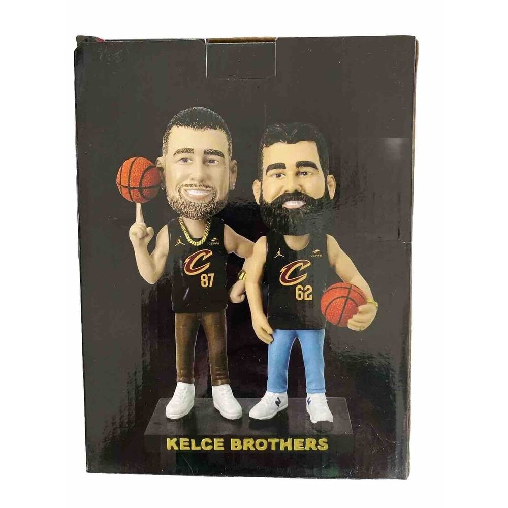 Jason And‎ Travis Kelce Brothers Bobblehead Cleveland Cavaliers Cavs NBA NFL New